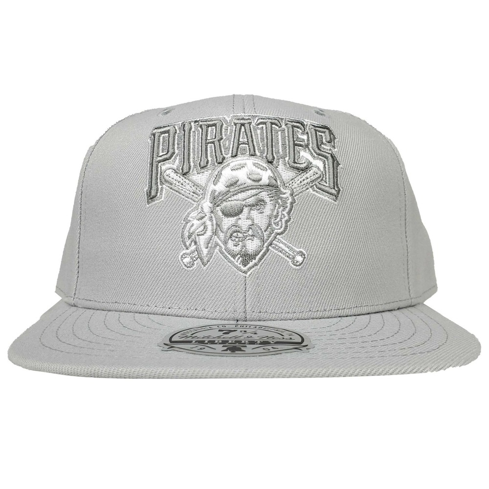 Pittsburgh Pirates Mitchell & Ness MLB Fitted 7 3/4 Liberty Fit Hat Cap Gray NWT